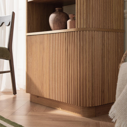 Maru Bookcase with Cabinet, Oak