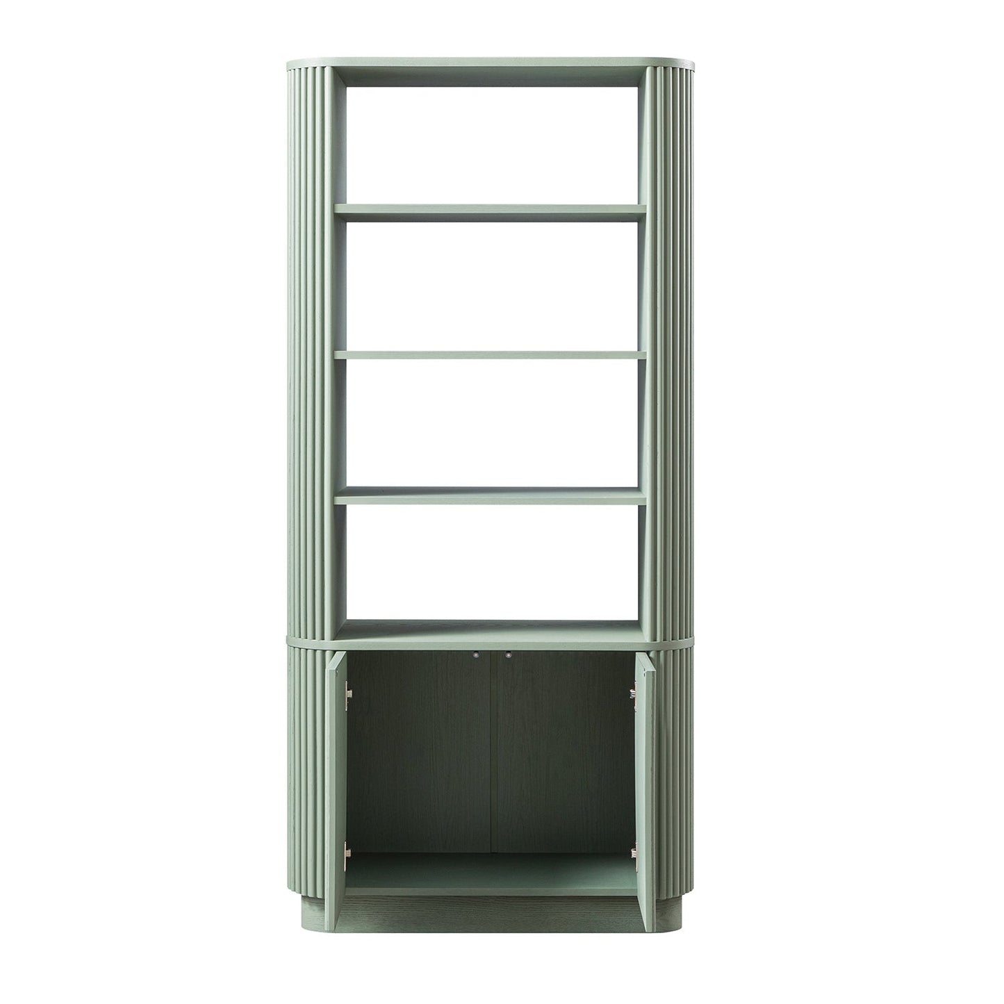 Maru Bookcase with Cabinet, Sage Green