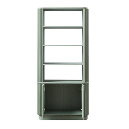 Maru Bookcase with Cabinet, Sage Green