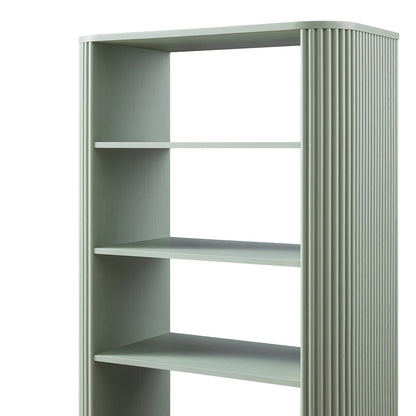 Maru Bookcase with Cabinet, Sage Green