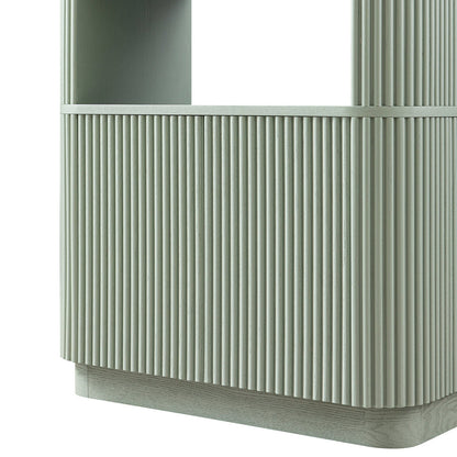 Maru Bookcase with Cabinet, Sage Green