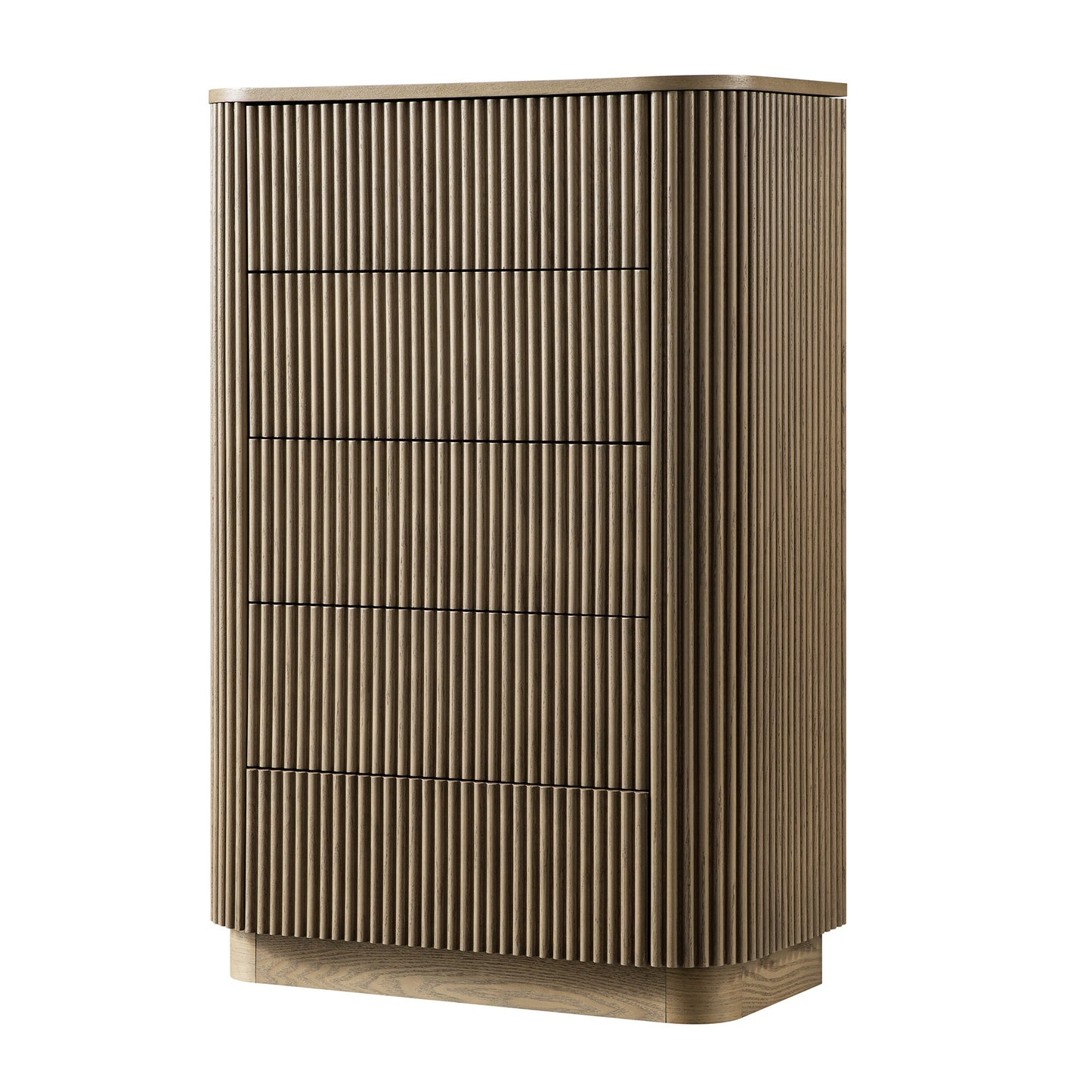 Maru Chest of 5 Drawers, Silver Oak