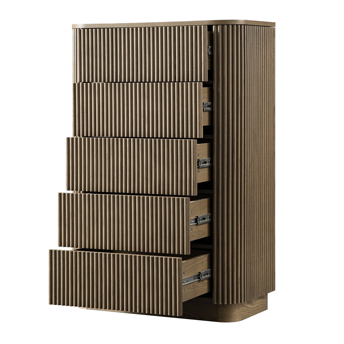 Maru Chest of 5 Drawers, Silver Oak