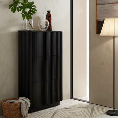 Maru 3-Door Shoe Storage Cabinet, Black