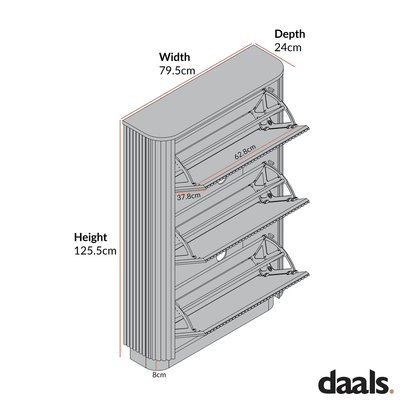 Maru 3-Door Shoe Storage Cabinet, Black