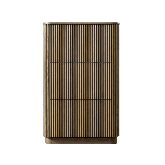 Maru 3-Door Shoe Storage Cabinet, Silver Oak