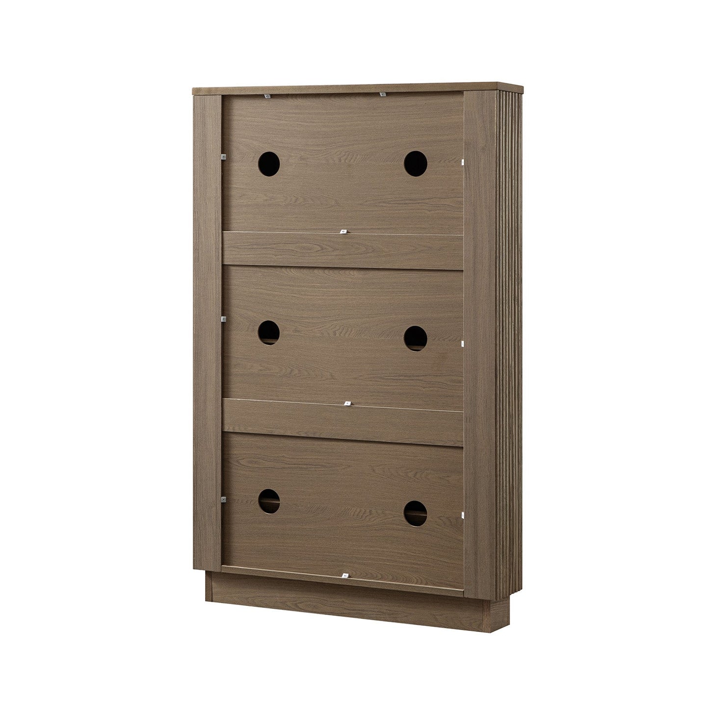 Maru 3-Door Shoe Storage Cabinet, Silver Oak