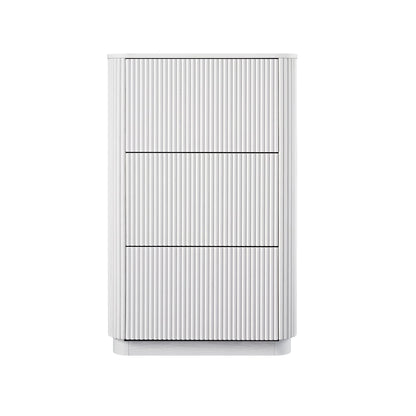 Maru 3-Door Shoe Storage Cabinet, Washed White