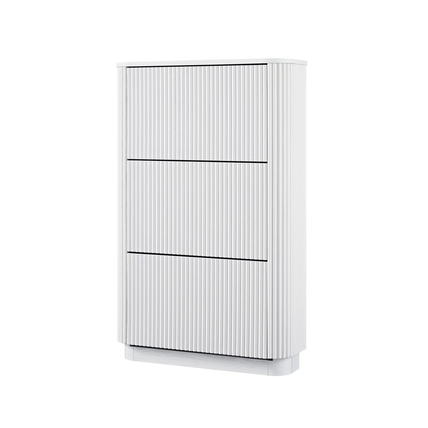 Maru 3-Door Shoe Storage Cabinet, Washed White