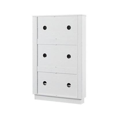 Maru 3-Door Shoe Storage Cabinet, Washed White