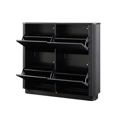 Maru 4-Door Shoe Storage Cabinet, Black