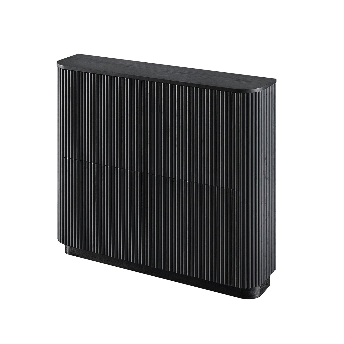 Maru 4-Door Shoe Storage Cabinet, Black