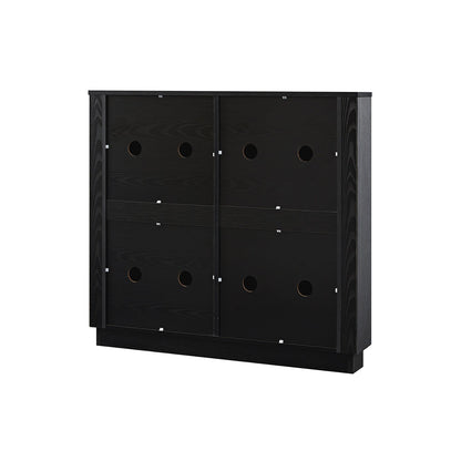Maru 4-Door Shoe Storage Cabinet, Black