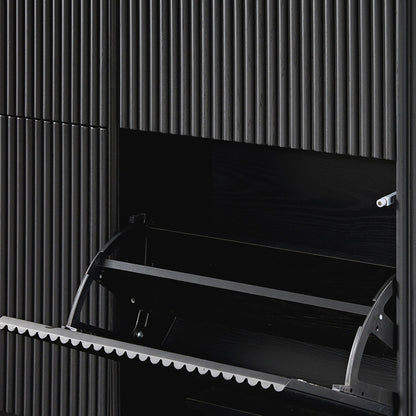 Maru 4-Door Shoe Storage Cabinet, Black