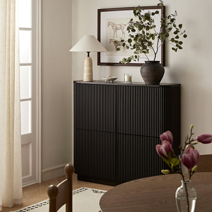 Maru 4-Door Shoe Storage Cabinet, Black