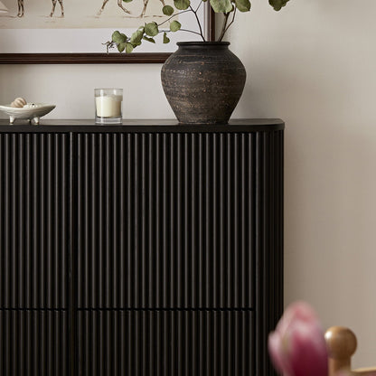 Maru 4-Door Shoe Storage Cabinet, Black