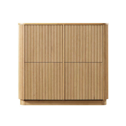 Maru 4-Door Shoe Storage Cabinet, Oak