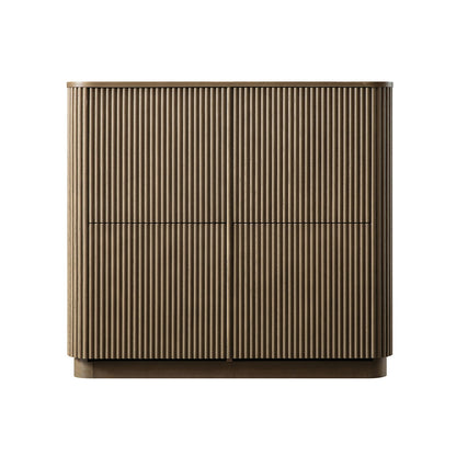 Maru 4-Door Shoe Storage Cabinet, Silver Oak