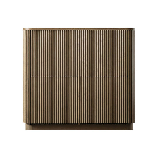 Maru 4-Door Shoe Storage Cabinet, Silver Oak