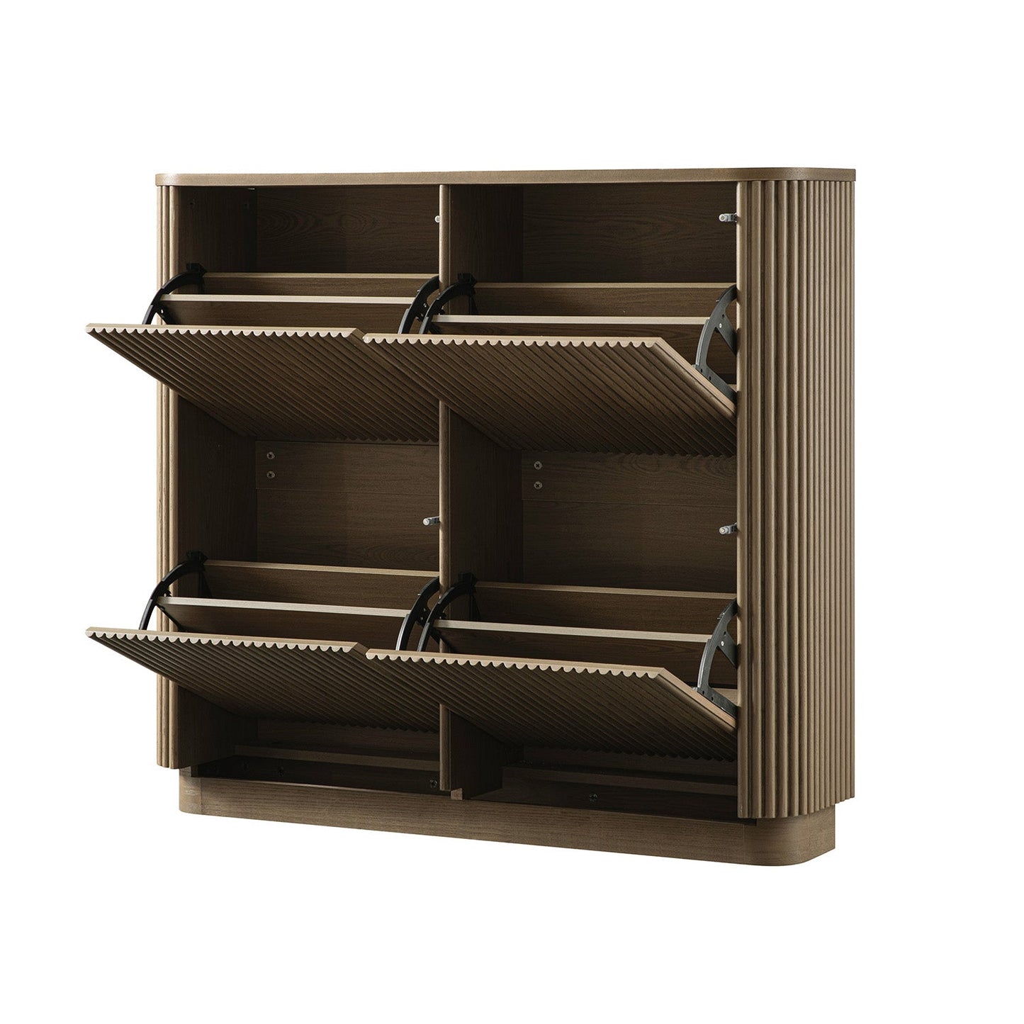 Maru 4-Door Shoe Storage Cabinet, Silver Oak