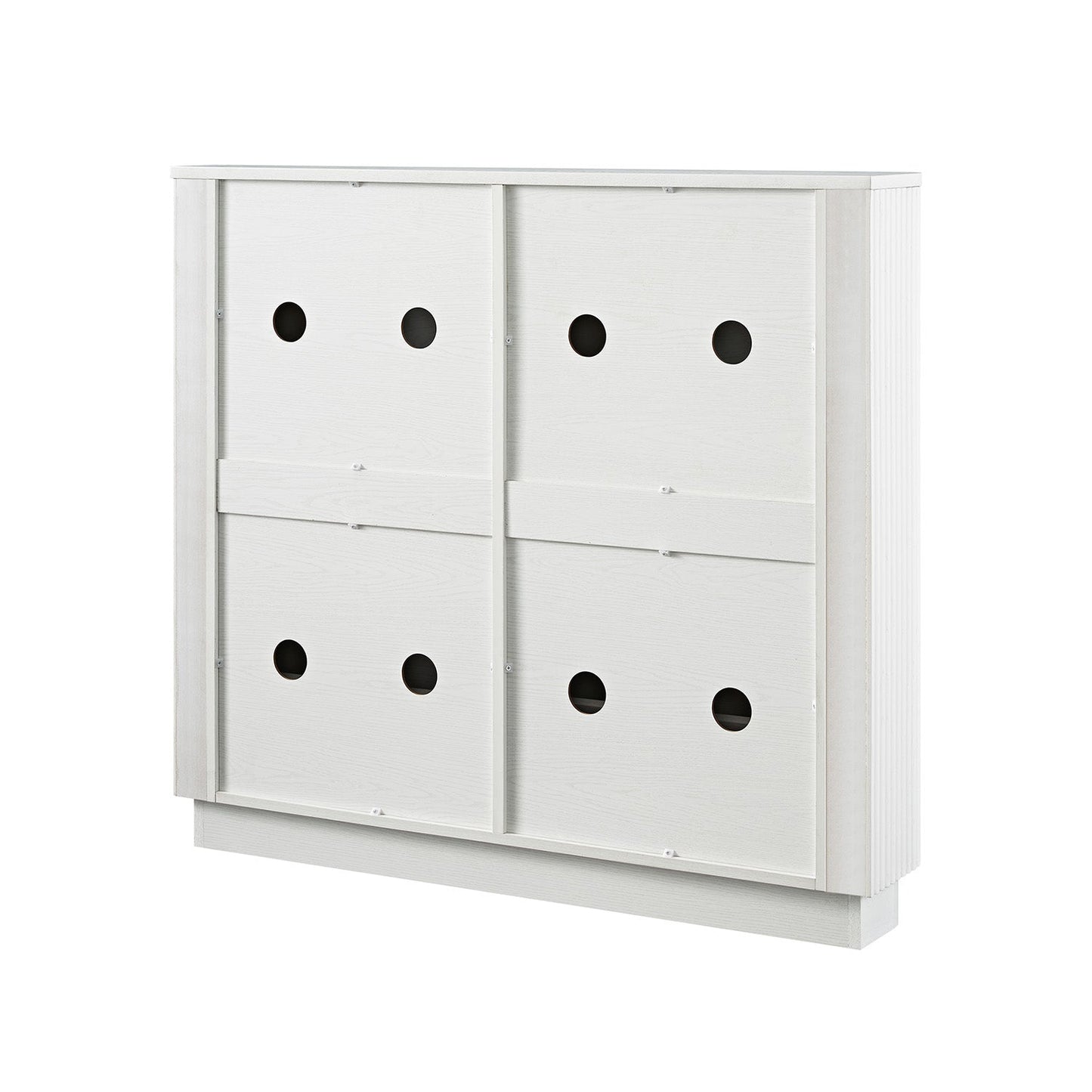 Maru 4-Door Shoe Storage Cabinet, Washed White