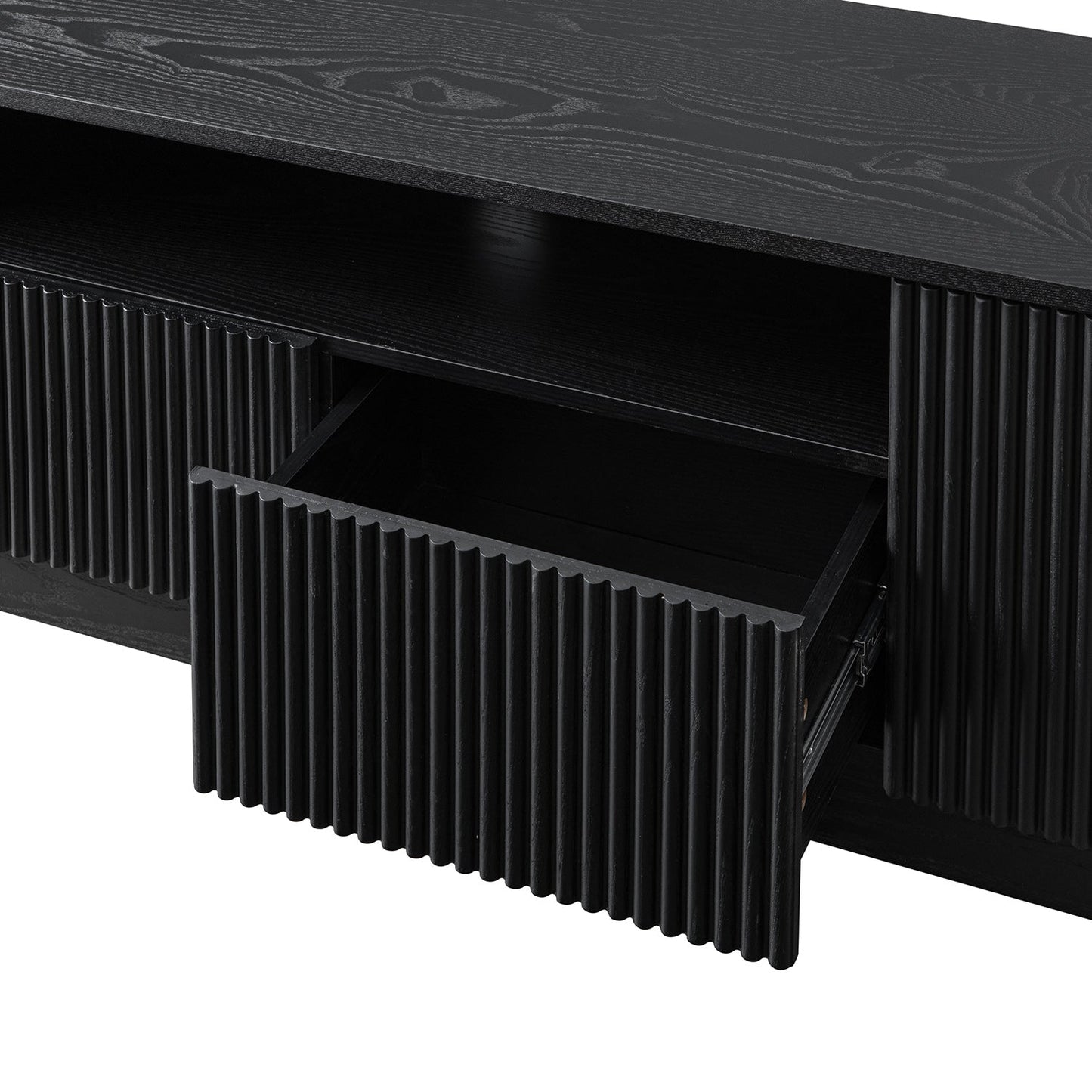 Maru 200cm Wide TV Unit with Drawers, Black