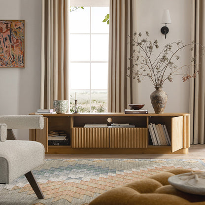 Maru 200cm Wide TV Unit with Drawers, Oak