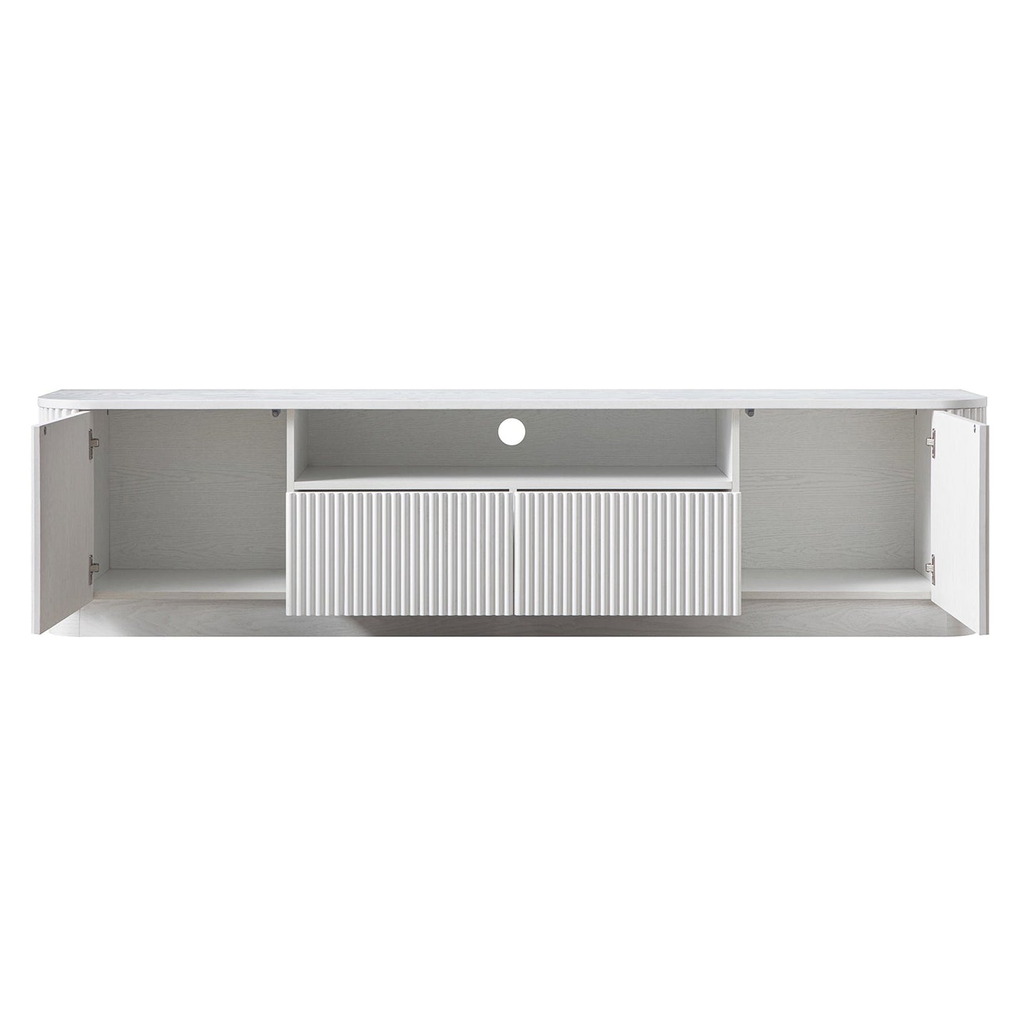 Maru 200cm Wide TV Unit with Drawers, Washed White