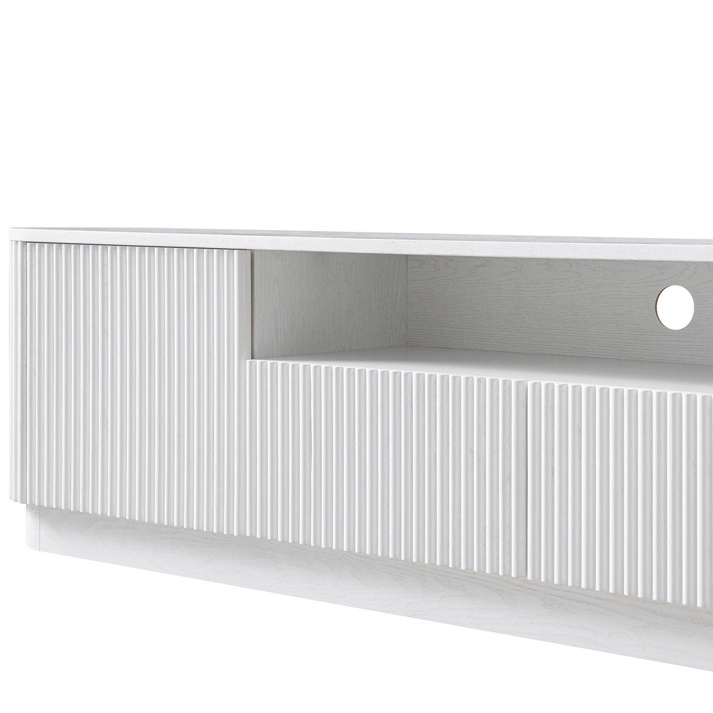 Maru 200cm Wide TV Unit with Drawers, Washed White