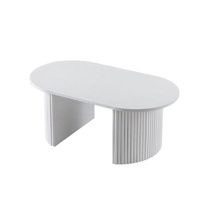 Maru Oval Coffee Table, Washed White