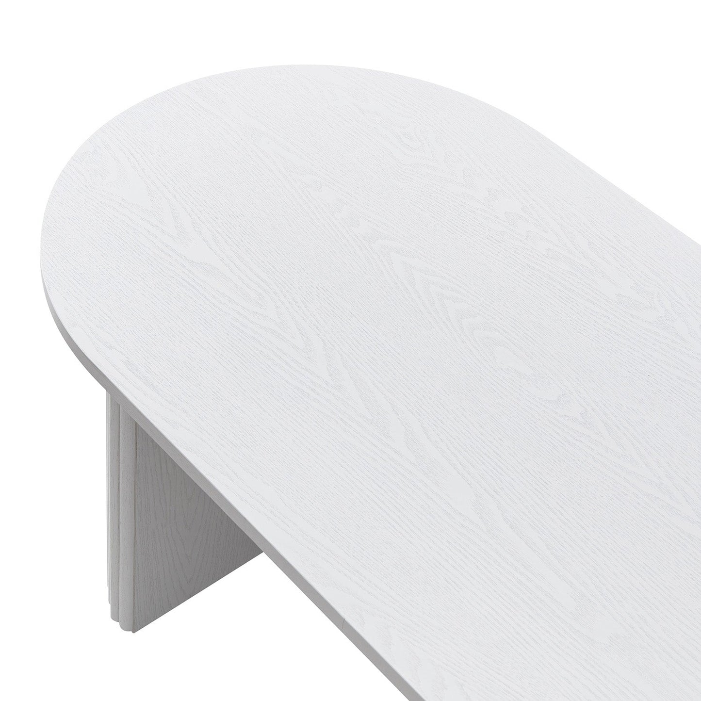 Maru Oval Coffee Table, Washed White