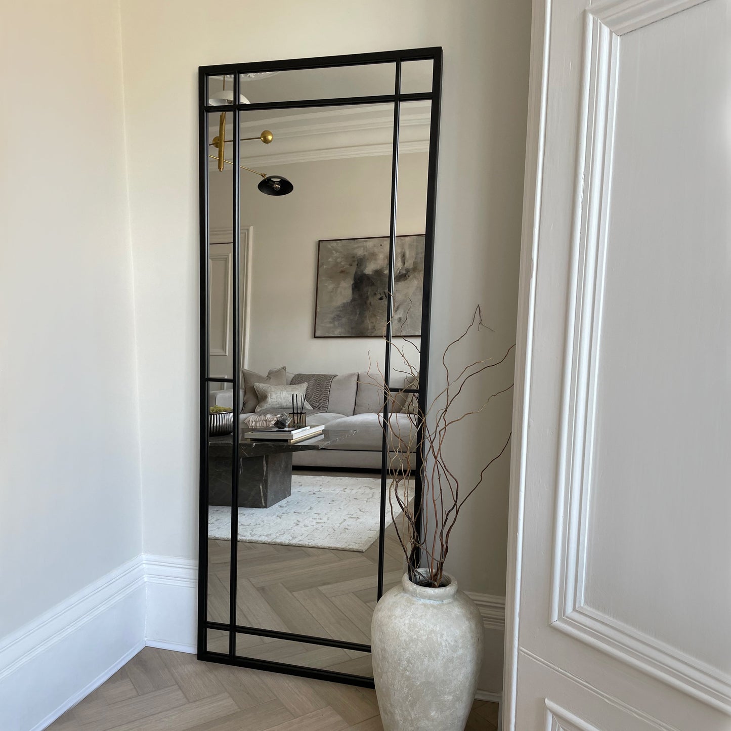 Bexley - Black Full Length Metal Mirror 180cm x 70cm