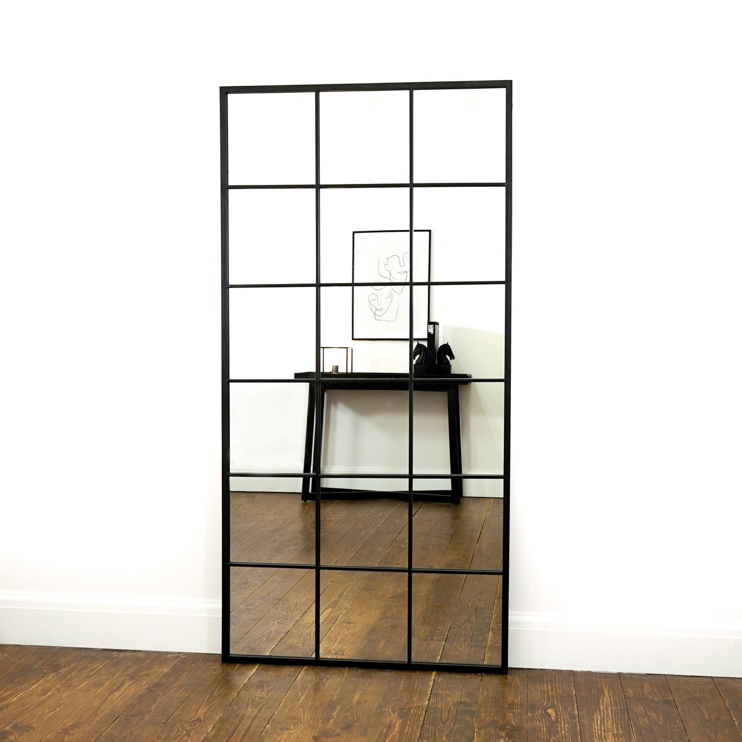 Brooklyn - Full Length Large Black Metal Mirror 180cm x 90cm