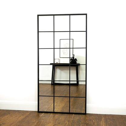 Brooklyn - Full Length Large Black Metal Mirror 180cm x 90cm