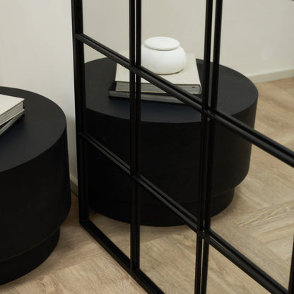 Brooklyn - Full Length Extra Large Black Arched Metal Mirror 200cm x 120cm