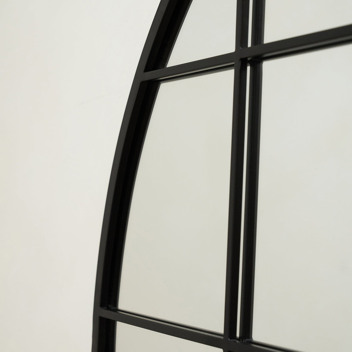 Brooklyn - Full Length Extra Large Black Arched Metal Mirror 200cm x 120cm