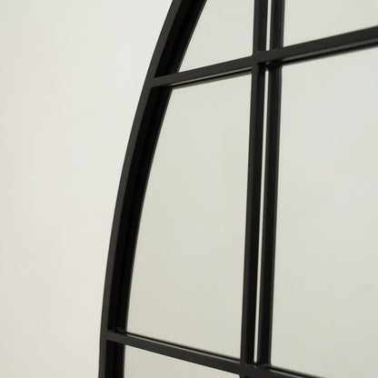 Brooklyn - Full Length Extra Large Black Arched Metal Mirror 200cm x 120cm