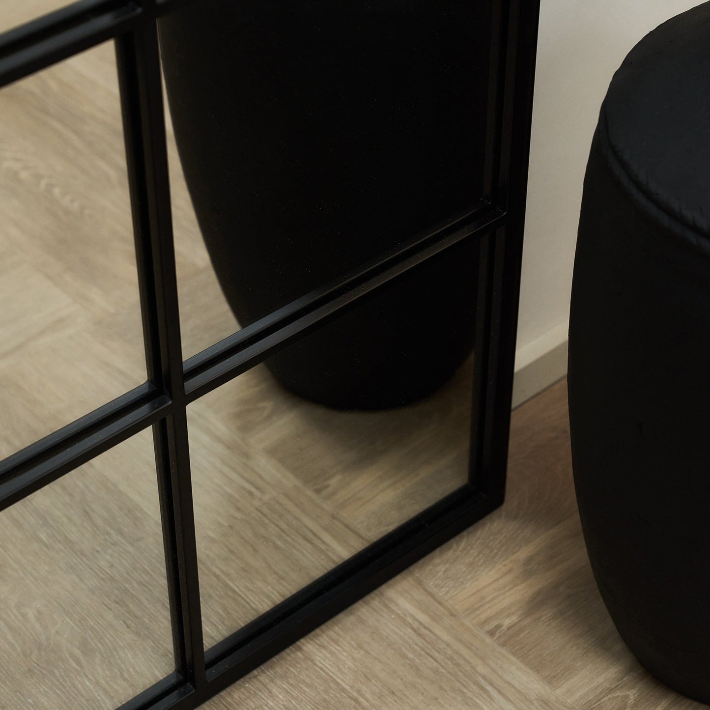 Brooklyn - Full Length Extra Large Black Arched Metal Mirror 200cm x 120cm