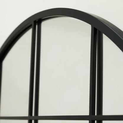 Brooklyn - Full Length Extra Large Black Arched Metal Mirror 200cm x 120cm