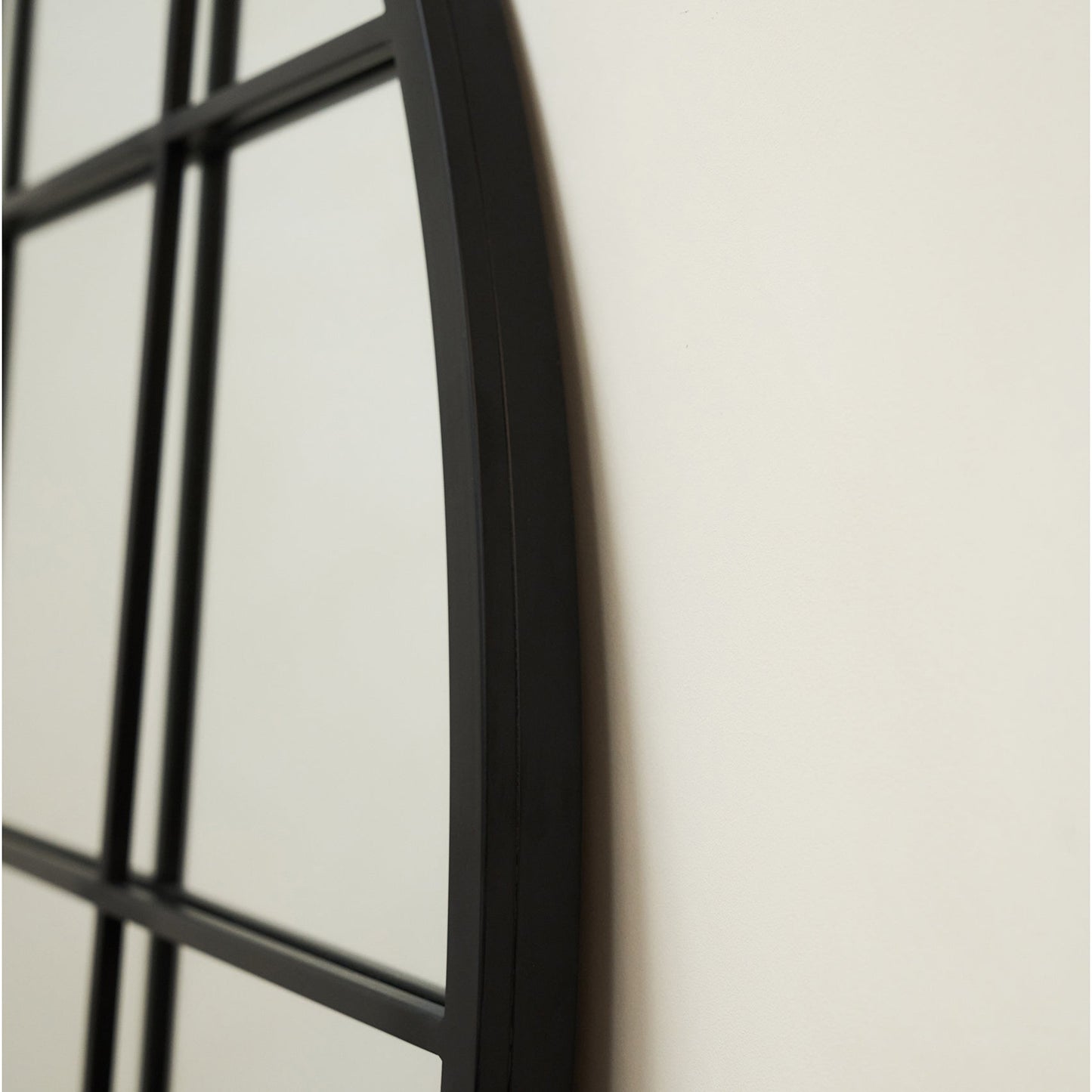 Brooklyn - Full Length Extra Large Black Arched Metal Mirror 200cm x 120cm