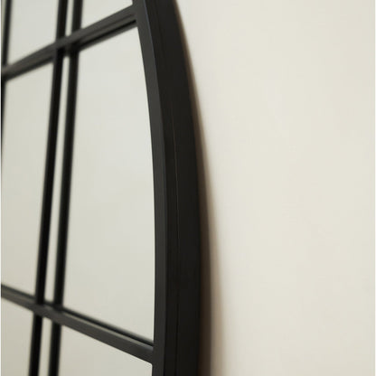 Brooklyn - Full Length Extra Large Black Arched Metal Mirror 200cm x 120cm
