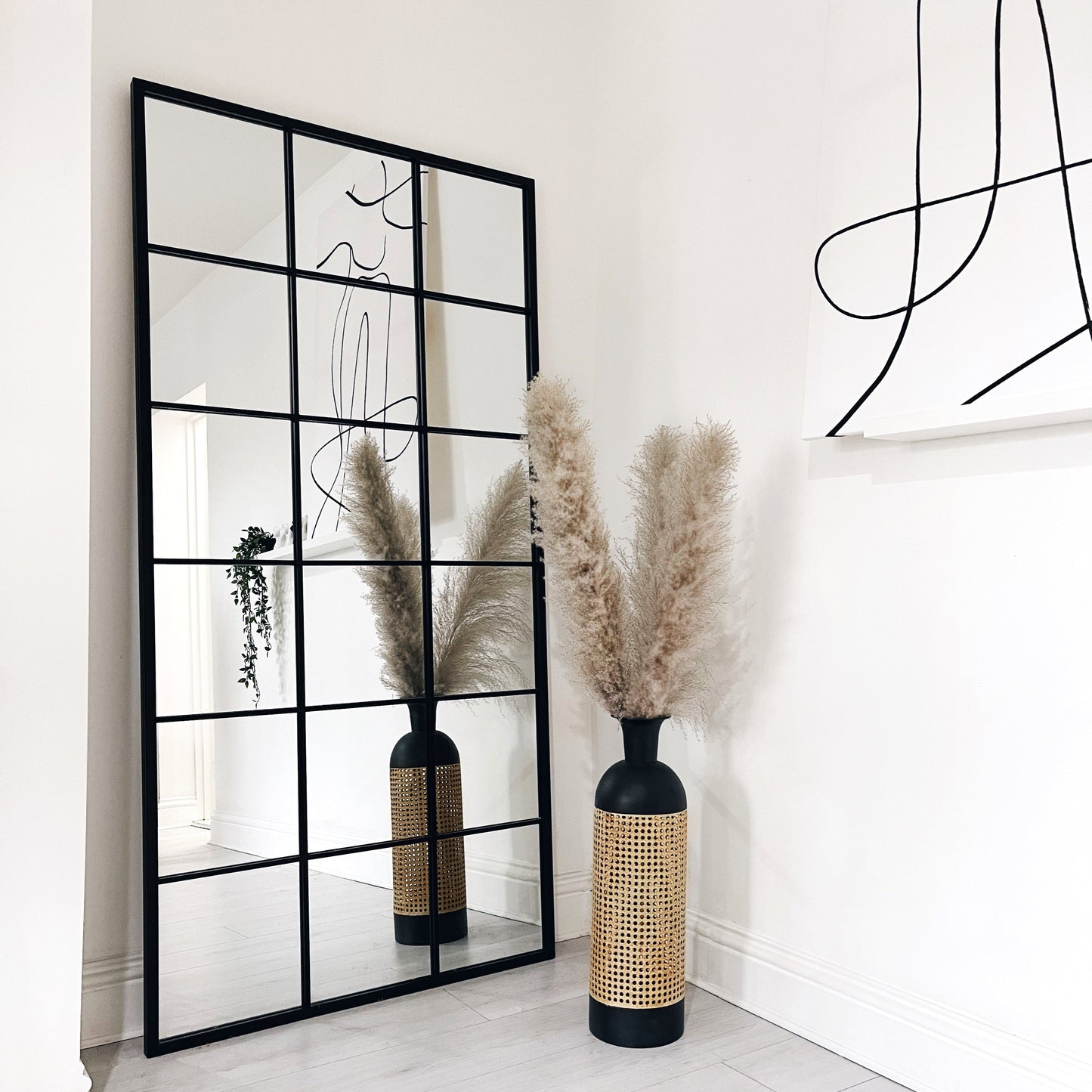 Brooklyn - Full Length Large Black Metal Mirror 180cm x 90cm