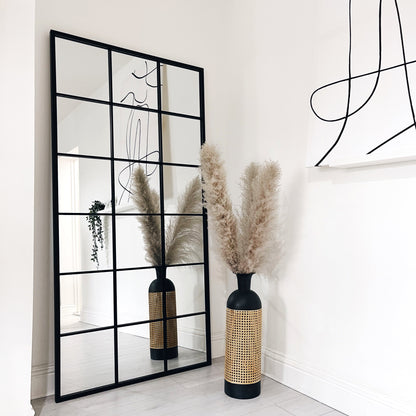 Brooklyn - Full Length Large Black Metal Mirror 180cm x 90cm