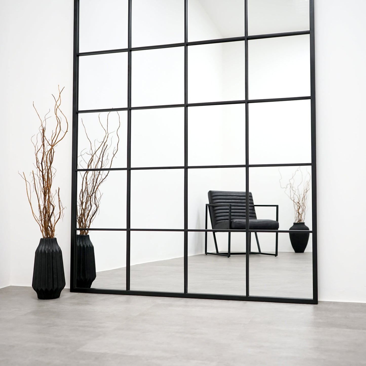 Brooklyn - Full Length Extra Large Black Metal Mirror 210cm x 120cm