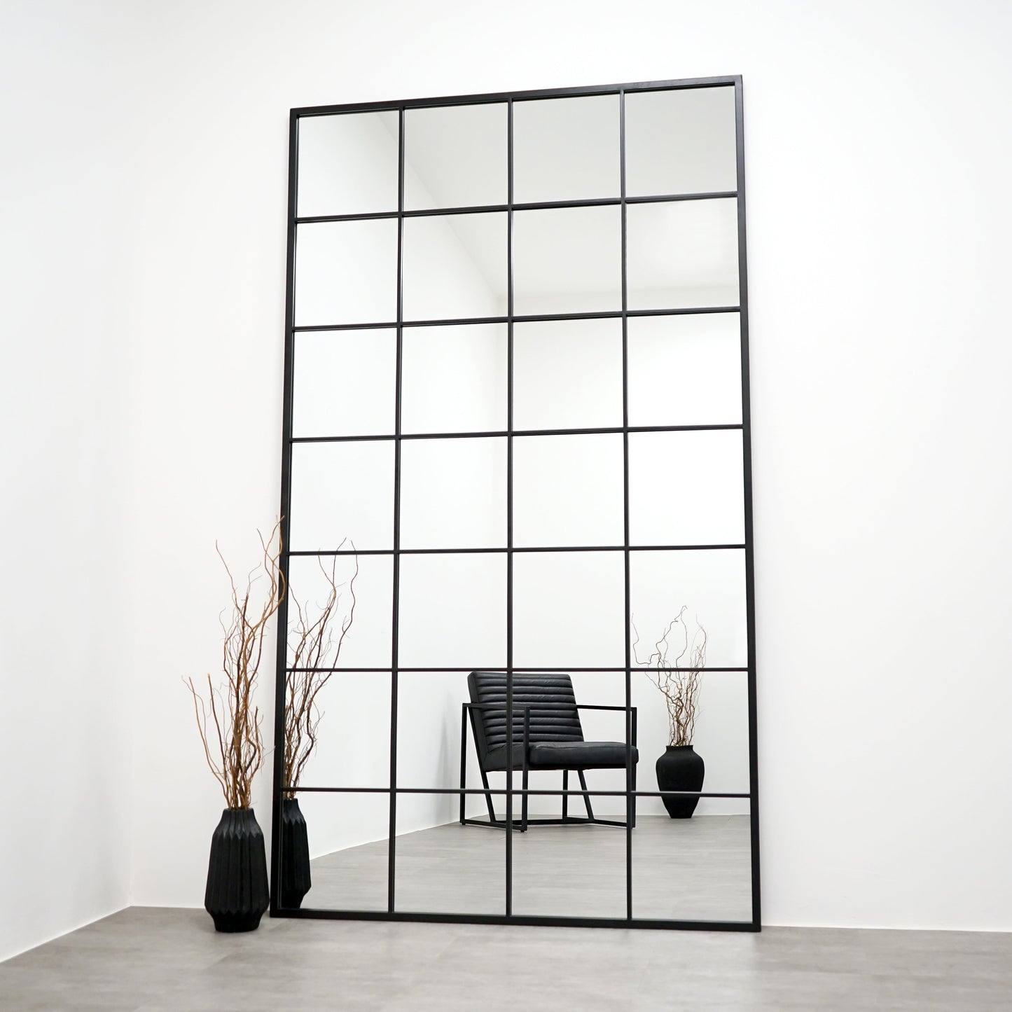 Brooklyn - Full Length Extra Large Black Metal Mirror 210cm x 120cm