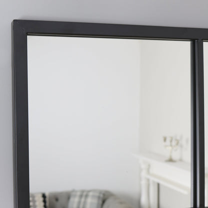 Brooklyn - Large Black Metal Wall Mirror 120cm x 80cm