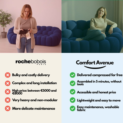 Lumo Classic: Compact, 2-Seat Bubble Sofa in Vertical Green