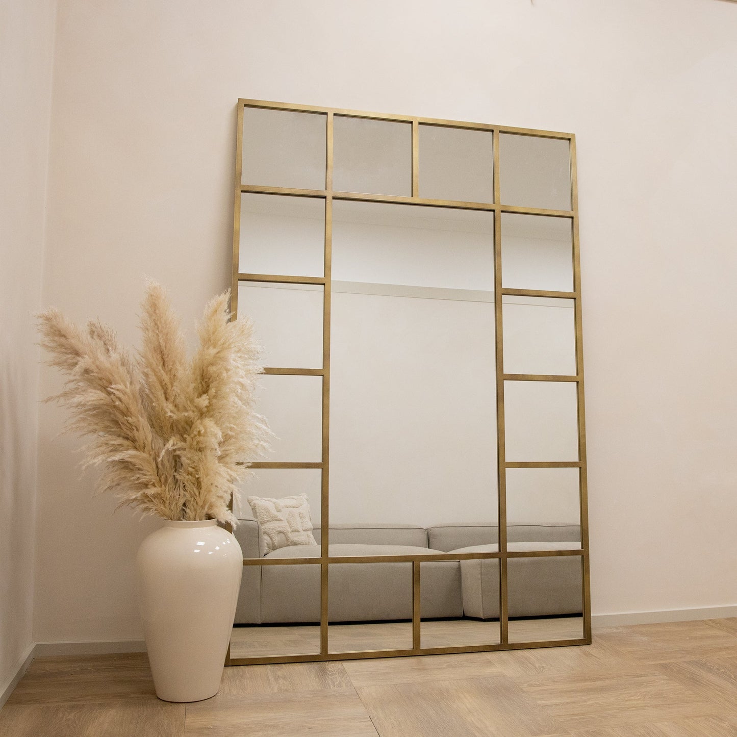 Camden - Gold Industrial Full Length Metal Window Mirror 179cm x 119cm