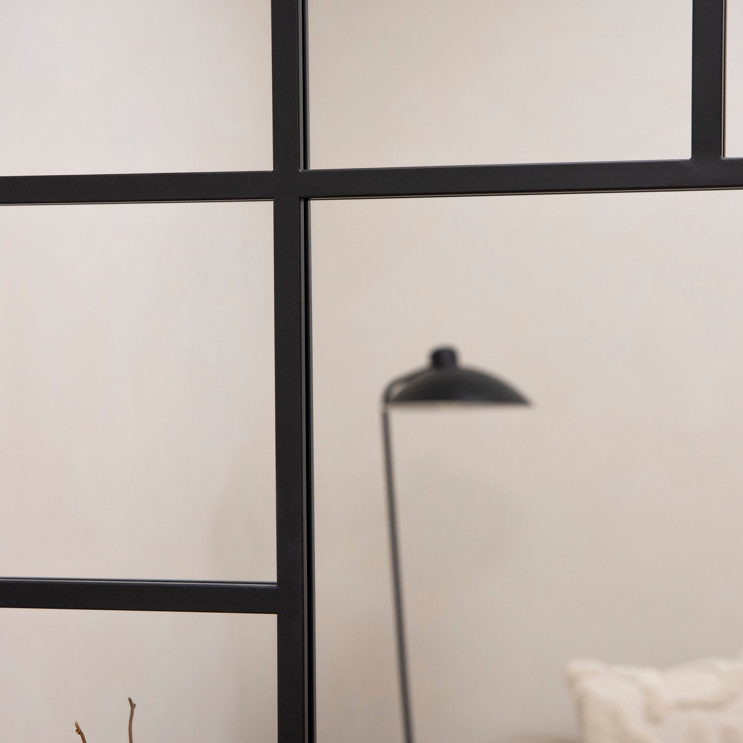 Camden - Black Industrial Full Length Metal Window Mirror 179cm x 119cm