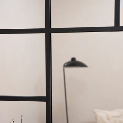 Camden - Black Industrial Full Length Metal Window Mirror 179cm x 119cm